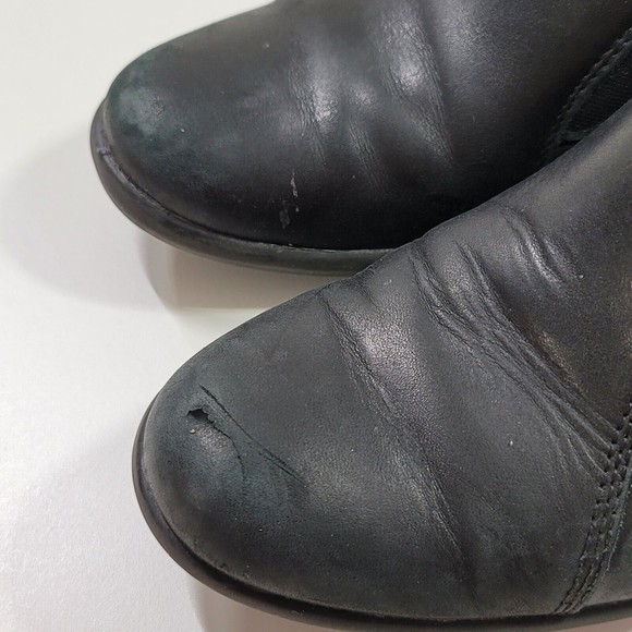 Clark's Bendables Womens Size 8.5 Black Leather Heeled Slip On Casual Dress Shoe - Picture 13 of 14